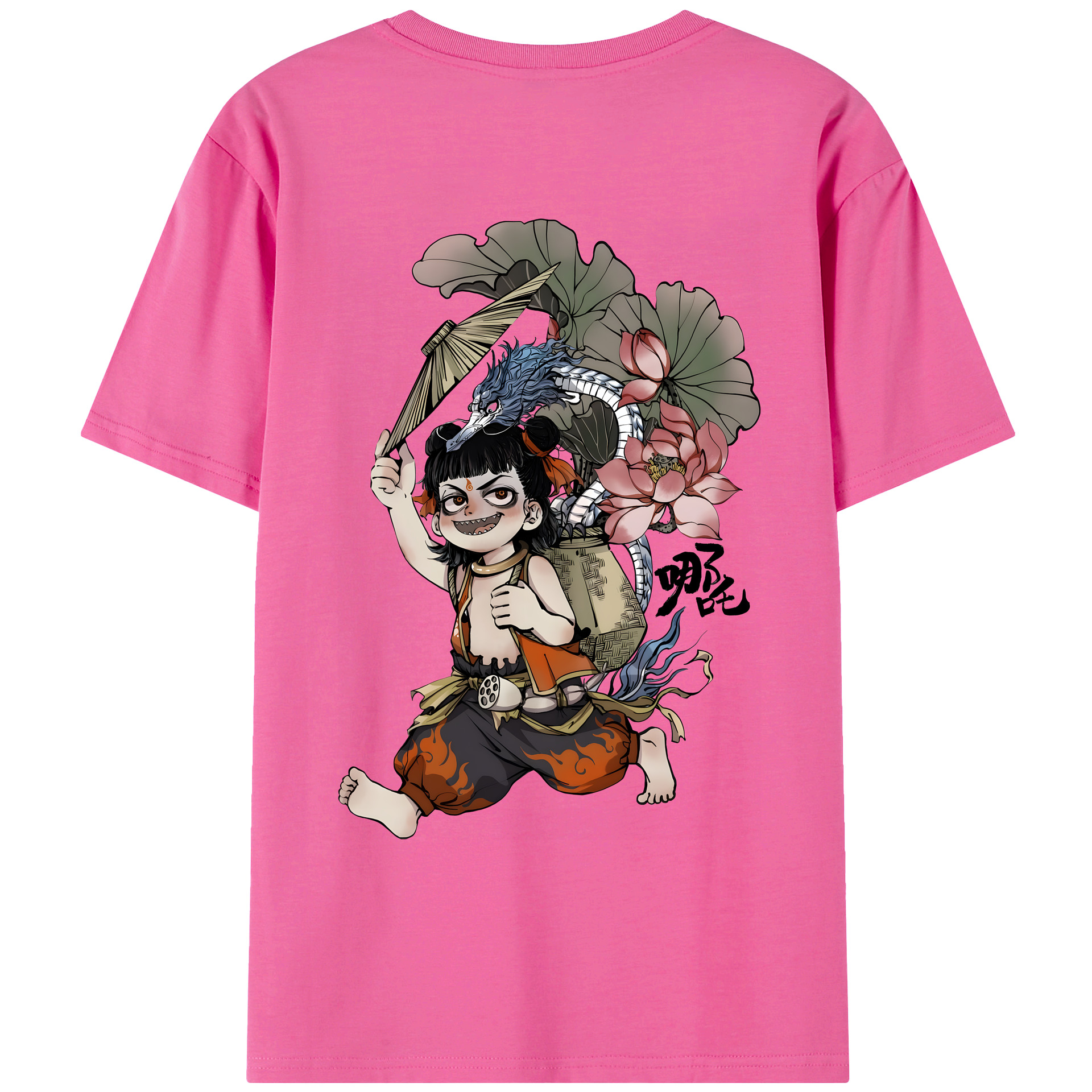 （画像用） Ne Zha 2 ナタ 魔童の大暴れ レディース半袖Tシャツ(バックプリント)